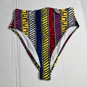 Womens Aztec pattern high waisted bikini bottoms